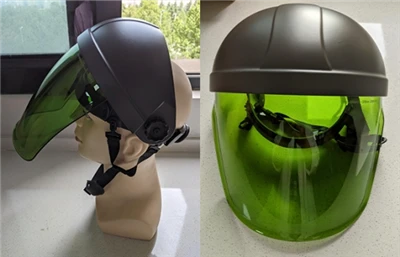 Aplikasi helm perlindungan laser logam untuk 190 - 380 nm & 820 - 1200 nm